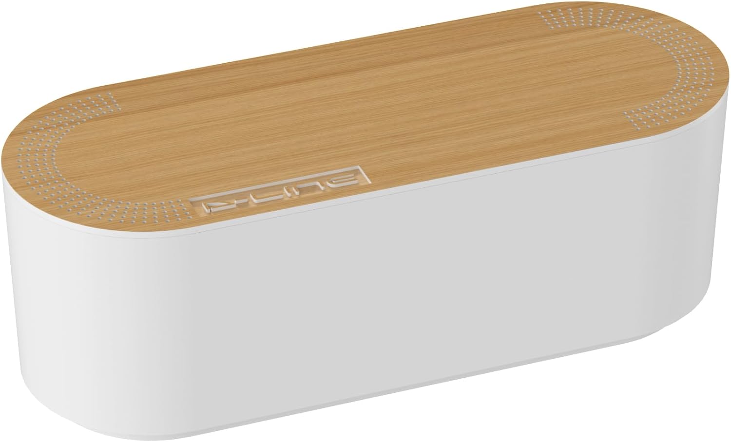 D-Line Cable Management Box, Power Strip Holder, Floor Outlet Hiders, Desk Cord Organizer, Cover TV Wires, Wire Storage, Extension Hider, Office Concealer for Cords, Baby Proof Cables - Large, Black