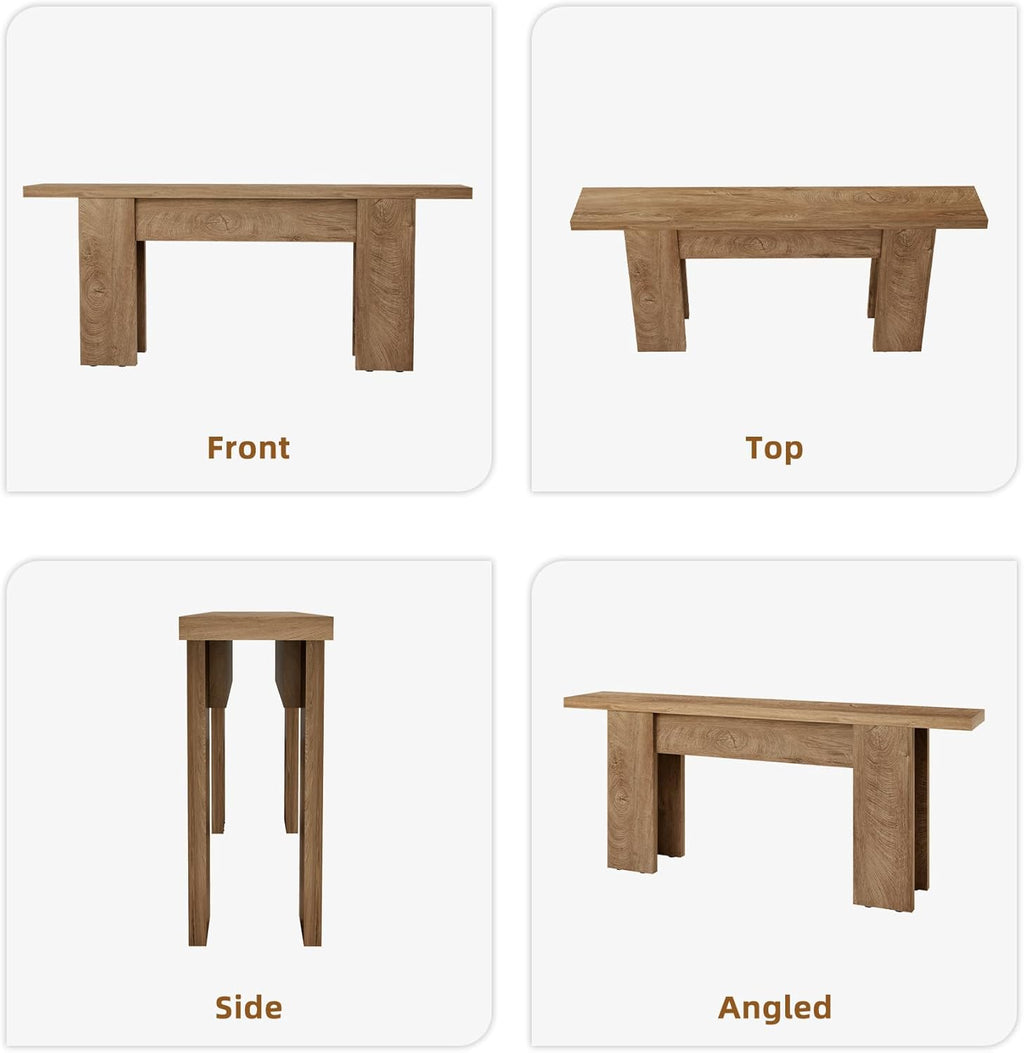 70.9-Inch Long Console Table for Entryway, Wooden Sofa Table Narrow Behind Couch Rectangular, Farmhouse Accent Foyer Entry Tables for Living Room, Entrance, Hallway, Natural Oak Brown