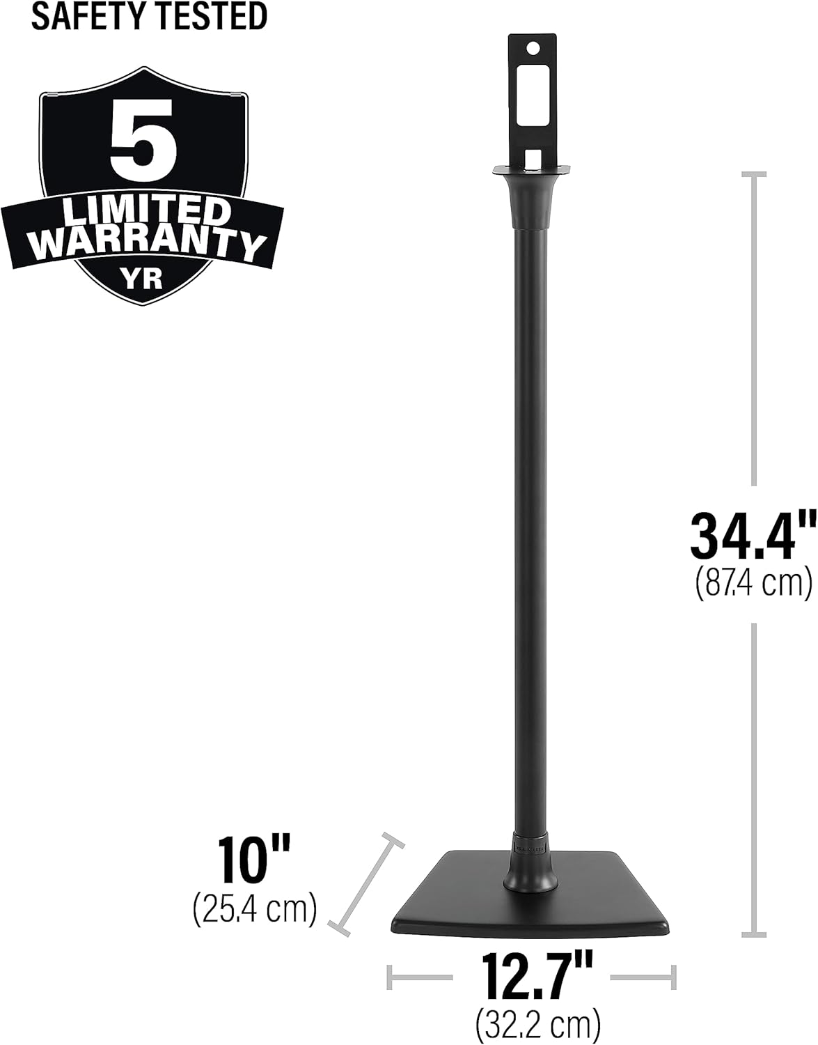 SANUS Speaker Stands for Roku Wireless - Fixed Height Speaker Stands Pair Designed Exclusively for Roku Soundbar & Sound System - Includes Carpet Spikes & Rubber Pads
