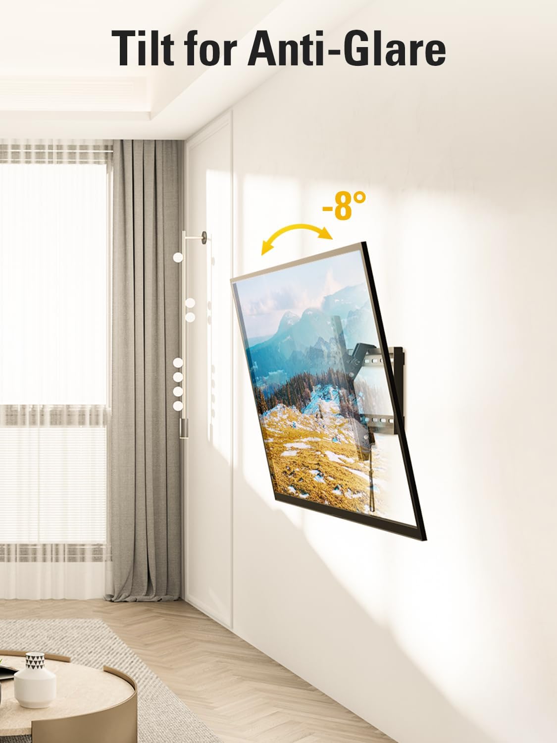 Mounting Dream TV Wall Mount for Most 37-75 Inch TVs, Universal Tilt TV Mount Fit 16", 18", 24" Stud with Loading Capacity 132lbs, Max Vesa 600 x 400mm, Low Profile Flat Wall Mount TV Bracket