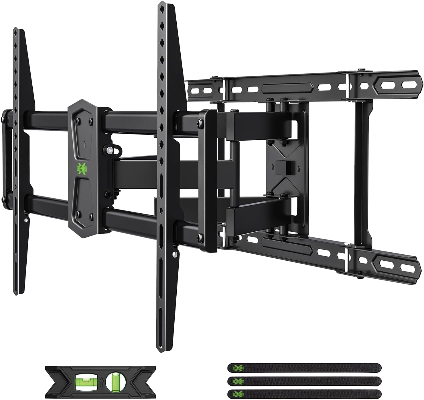 USX Mount Full Motion TV Wall Mount for Most 42-90 inch Flat Screen/LED/4K, TV Mount Bracket Dual Swivel Articulating Tilt 6 Arms, Max 16" Wood Studs, VESA 600x400mm, Holds up to 132lbs