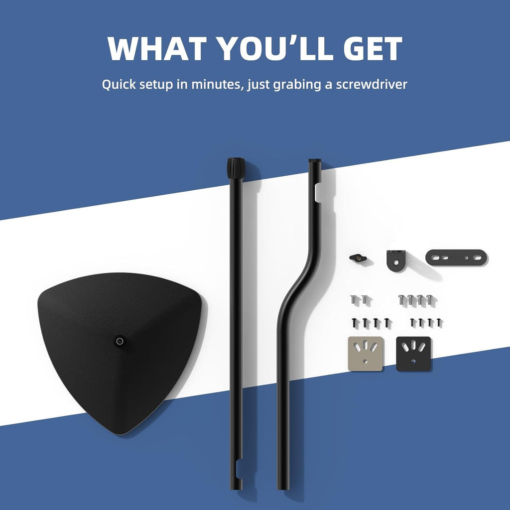 Universal Speaker Stands Pair, Satellite & Bookshelf Speaker Stands-28-38in Adjustable, Surround Sound Speaker Stand for Home Theater, Compatible to Sony/Bose/JBL/Sonos/Klipsch/Edifier/Polk