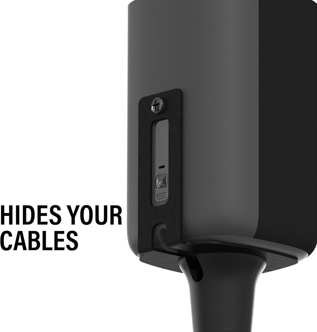 SANUS Speaker Stands for Roku Wireless - Fixed Height Speaker Stands Pair Designed Exclusively for Roku Soundbar & Sound System - Includes Carpet Spikes & Rubber Pads