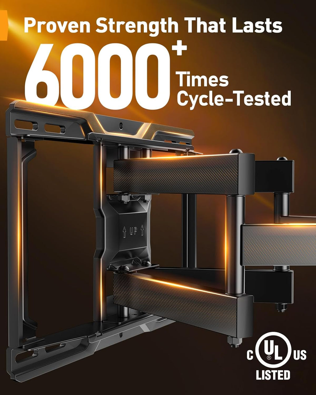 Perlegear Full Motion TV Mount for 26-74 inch TVs, Height Adjustable Pre-Assembled TV Wall Mount with Dual Articulating Arms, Tool-Free Tilt, Swivel, Fits 16” Studs, 99 lbs, Max VESA 400x400mm, PGMF21