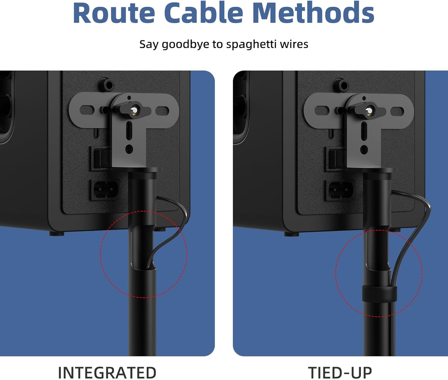 Universal Speaker Stands Pair, Satellite & Bookshelf Speaker Stands-28-38in Adjustable, Surround Sound Speaker Stand for Home Theater, Compatible to Sony/Bose/JBL/Sonos/Klipsch/Edifier/Polk