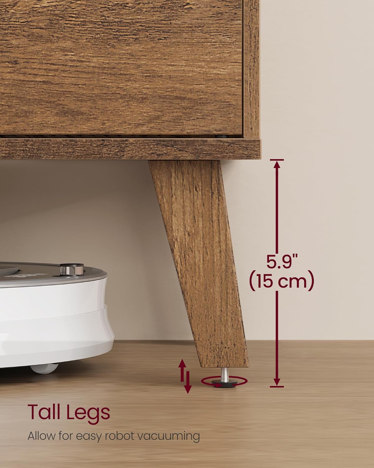 VASAGLE TV Stand for 65-Inch TVs, Entertainment Center with Adjustable Shelf, 58-Inch Long Media Console Table, Transitional Style, for Living Room, Bedroom, Honey Brown ULTV556K01