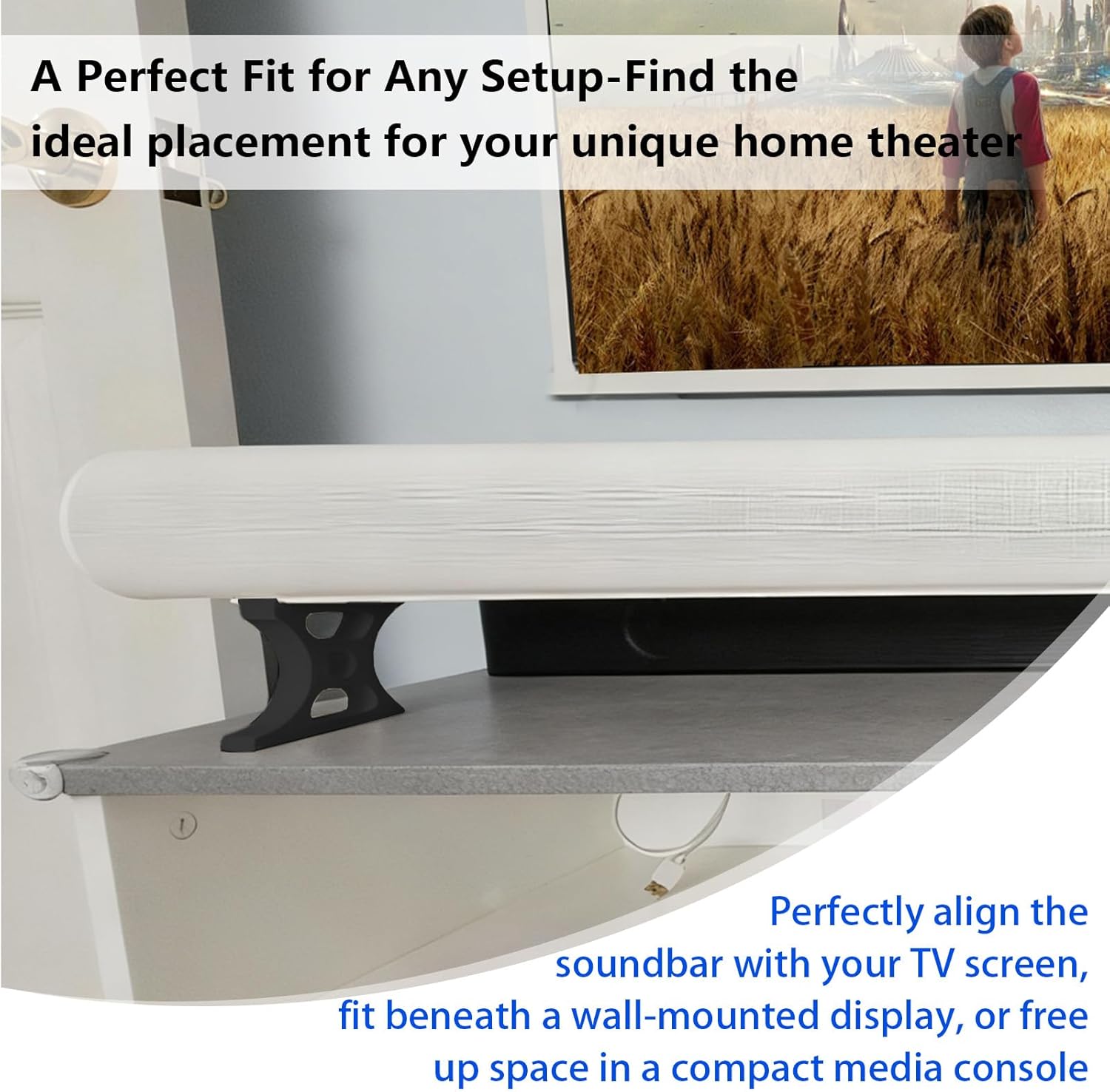 Soundbar Stand for Sonos Arc Ultra with 3 Height Adjustments(25mm-75mm), Sturdy Riser Base for TV & Shelf, Prevents Audio Blockage, Tool-Free Installation (50mm Black)