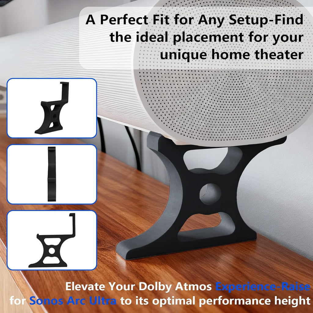 Soundbar Stand for Sonos Arc Ultra with 3 Height Adjustments(25mm-75mm), Sturdy Riser Base for TV & Shelf, Prevents Audio Blockage, Tool-Free Installation (50mm Black)