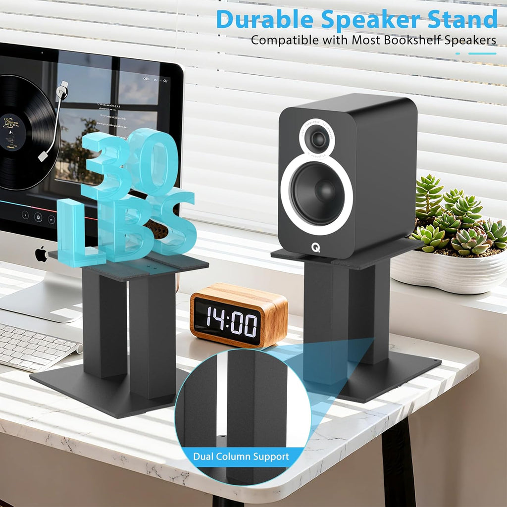 Desktop Speaker Stands 1 Pair for Small/Medium Bookshelf Speakers Steel Studio Monitor Stands,Medium