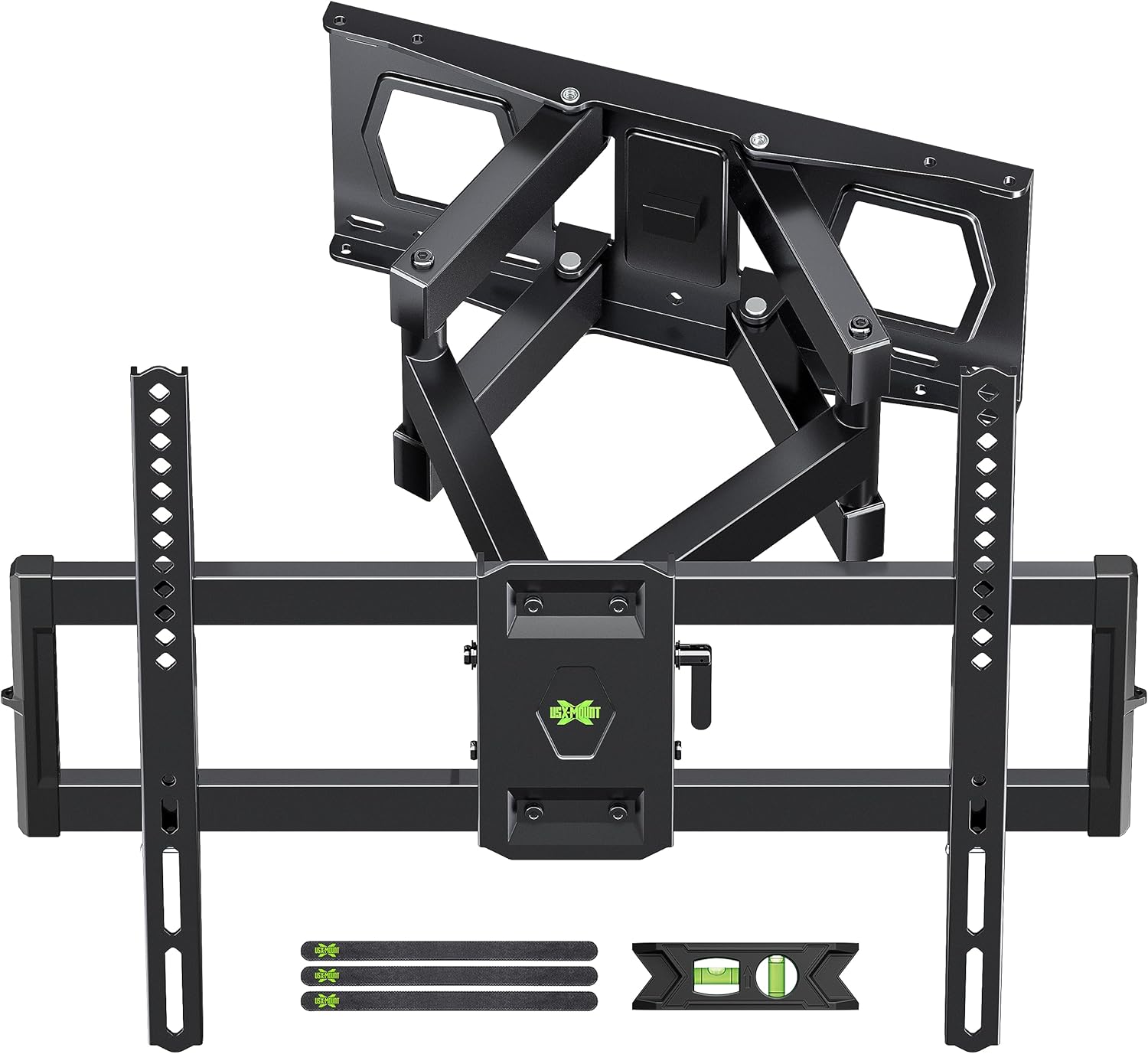 USX MOUNT Full Motion TV Wall Mount for Most 32-70 inch TVs up to 99 lbs, Wall Mount Bracket with Dual Articulating Arms, Swivel, Tilt, Max VESA 400x400mm, TV Mount Fits 12”/16” Wood Studs