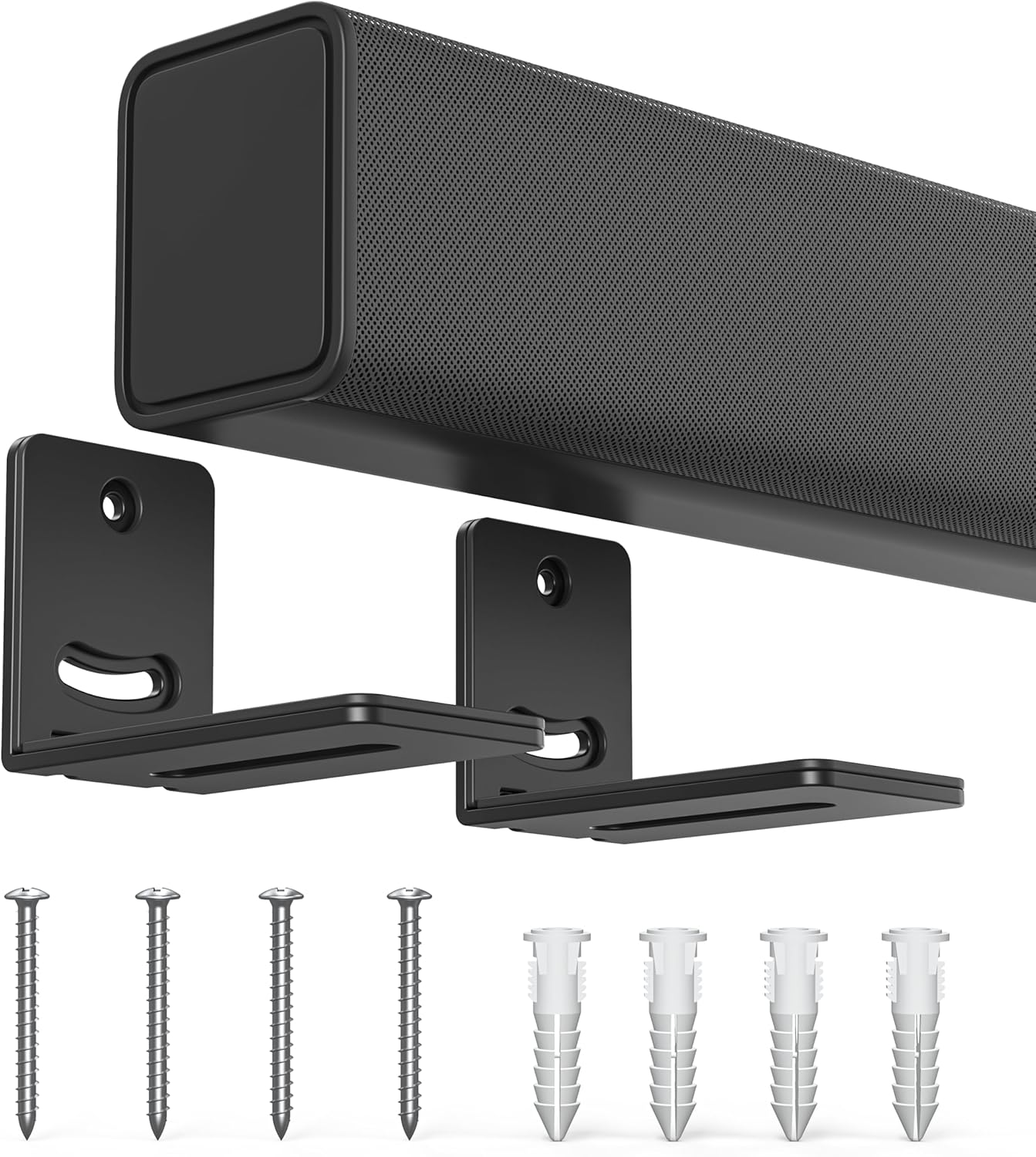 USX MOUNT Universal Soundbar Mount, Sound Bar TV Bracket for Soundbar with Speaker, Fits 2 Installation Options, Removable No-Slip Base Holder Extends 3.46”-6.06”