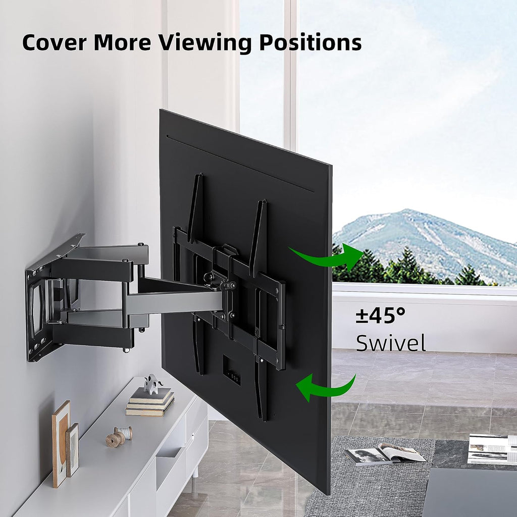 Full Motion TV Wall Mount for Most 37"-84" Flat Screen TV, Swivel or Tilt TV Wall Bracket with Dual Articulating Arms, for 12"-16" Wood Studs, Max VESA 600x400mm, Load 120 lbs by USX MOUNT